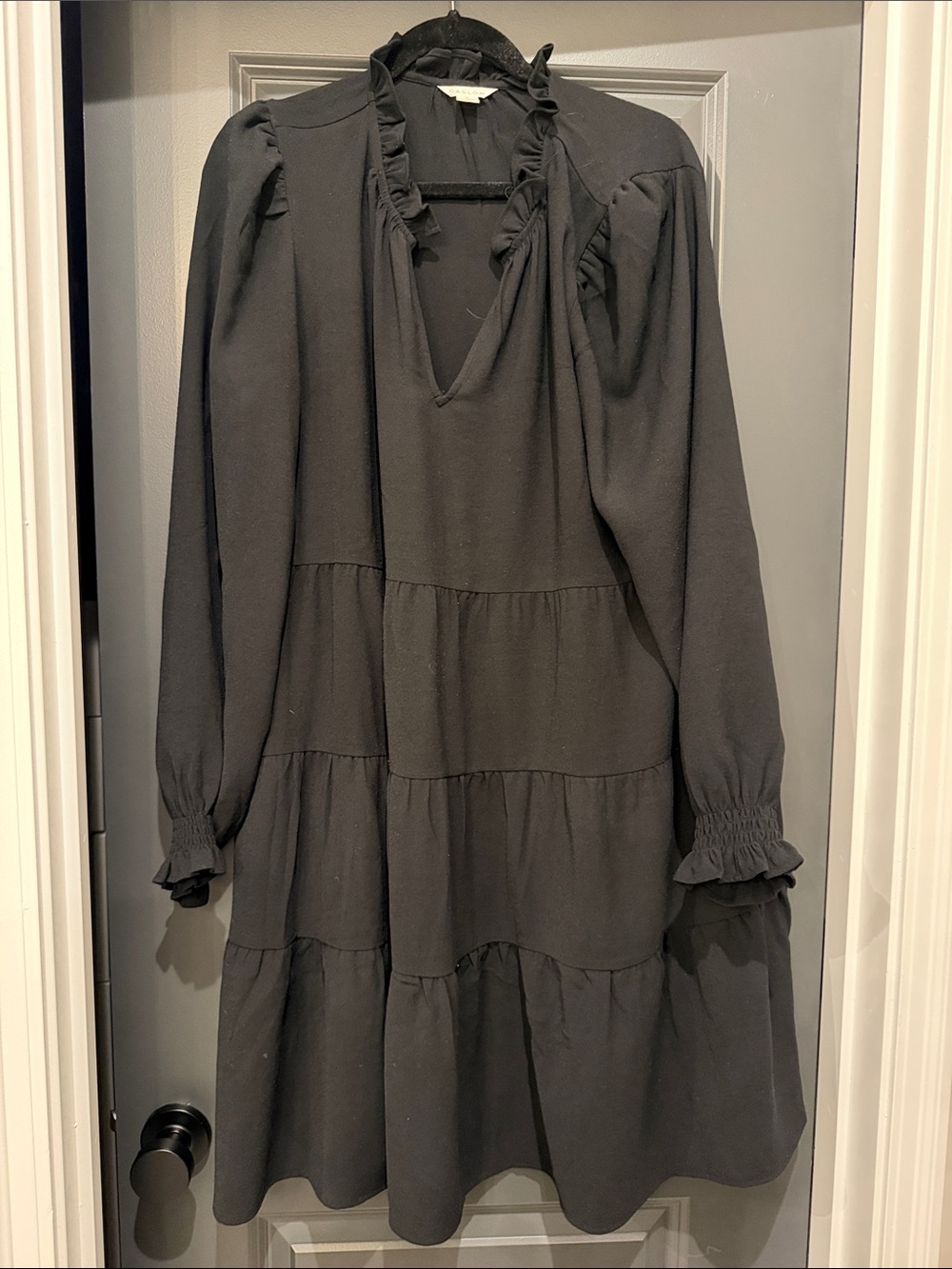 Caslon Black Long Sleeve Ruffle Tiered Dress